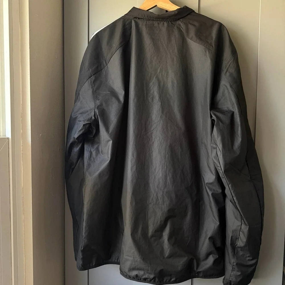 adidas Men's Black 3-Stripe Lightweight Zip Windbreaker Jacket 2XL
